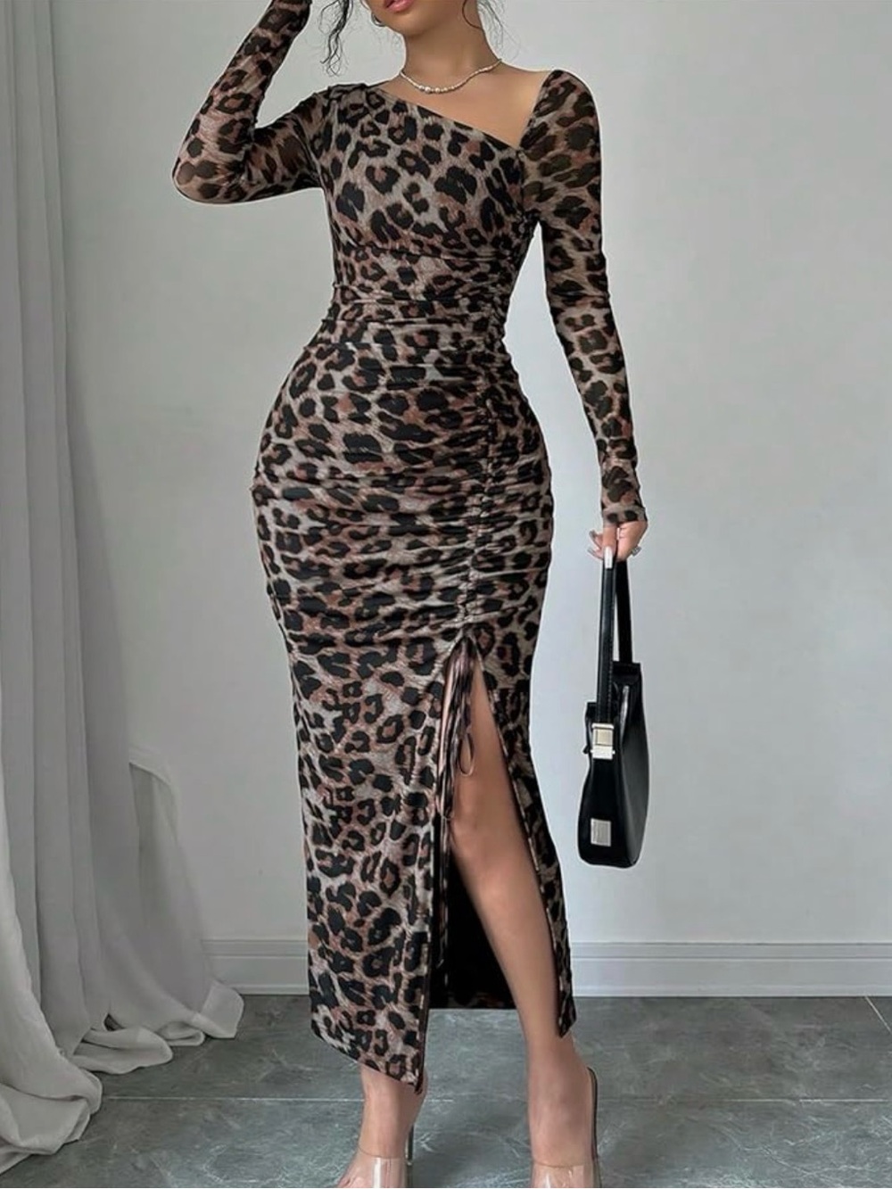 Animal print asymmetrical dream dress M